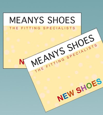 MEANYS SHOES GIFT VOUCHER KIDS NEW SHOES Meanys Shoes Ltd