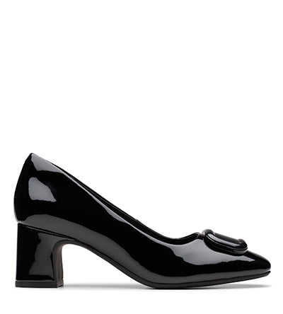 CLARKS FERNIE TRIM BLACK PATENT Clarks