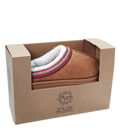 LJR KOALA CHESTNUT MULE GIFT BOXED L J & R Footwear Ltd