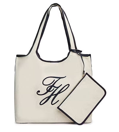 TOMMY HILFIGER SUMMER TOTE CANVAS SAND Tommy Hilfiger